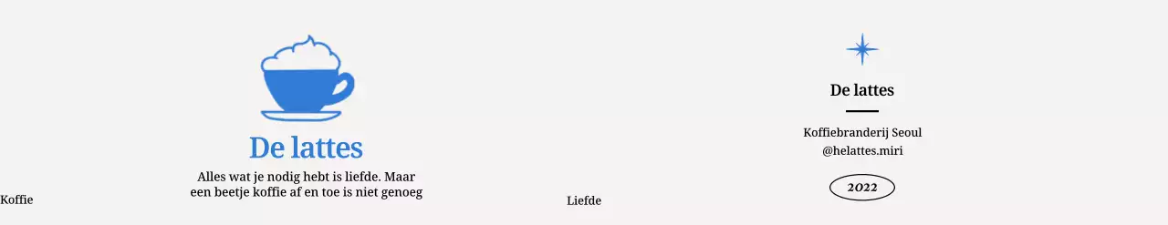 Rustgevend café-ontwerp met schattige latte-illustraties