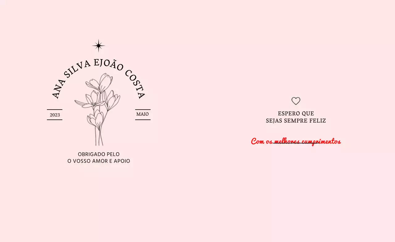 Criar lembranças de casamento com tipografia e ilustrações florais