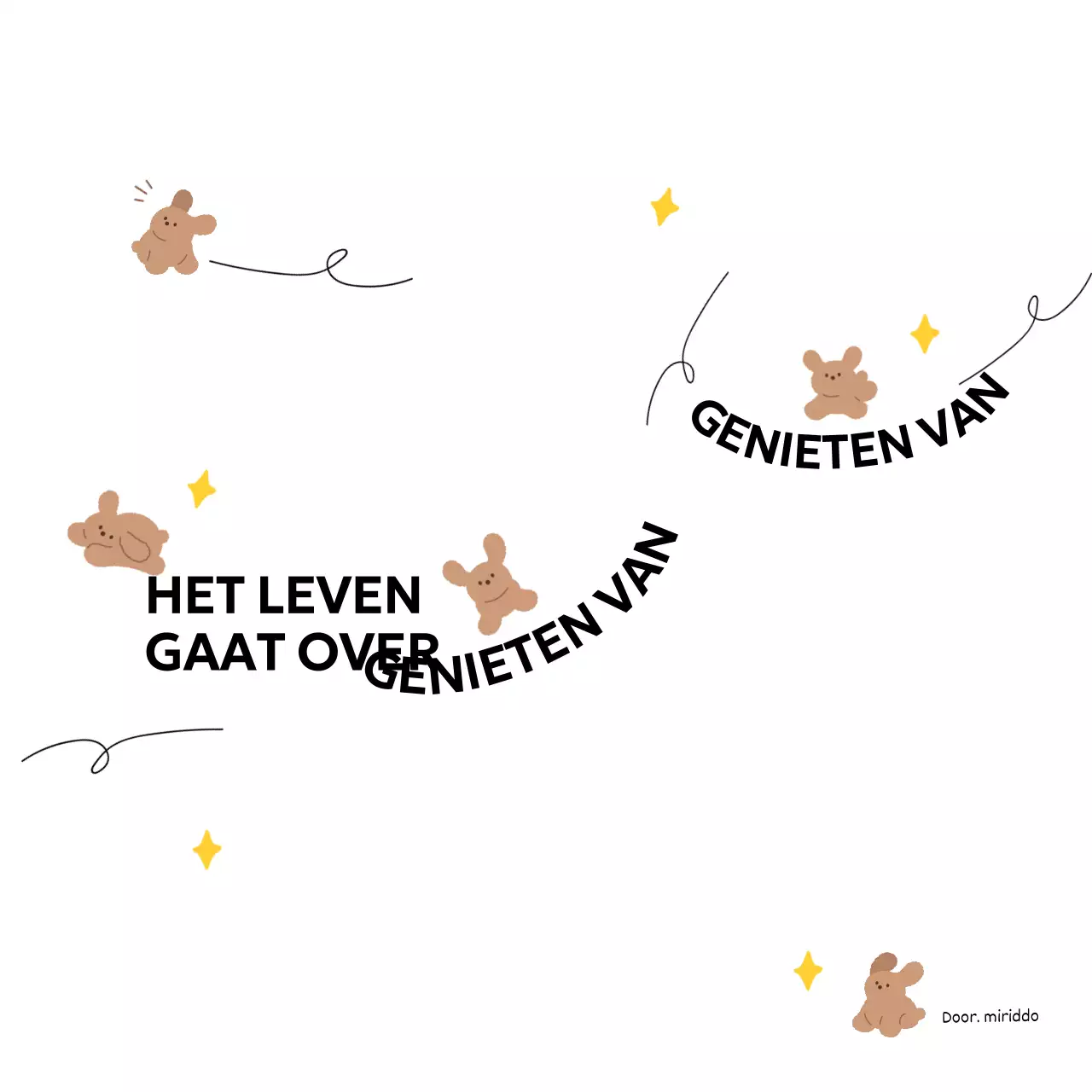 Een combinatie van tekenlijnen en tekst met schattige puppyfoto's Gepersonaliseerde merchandise