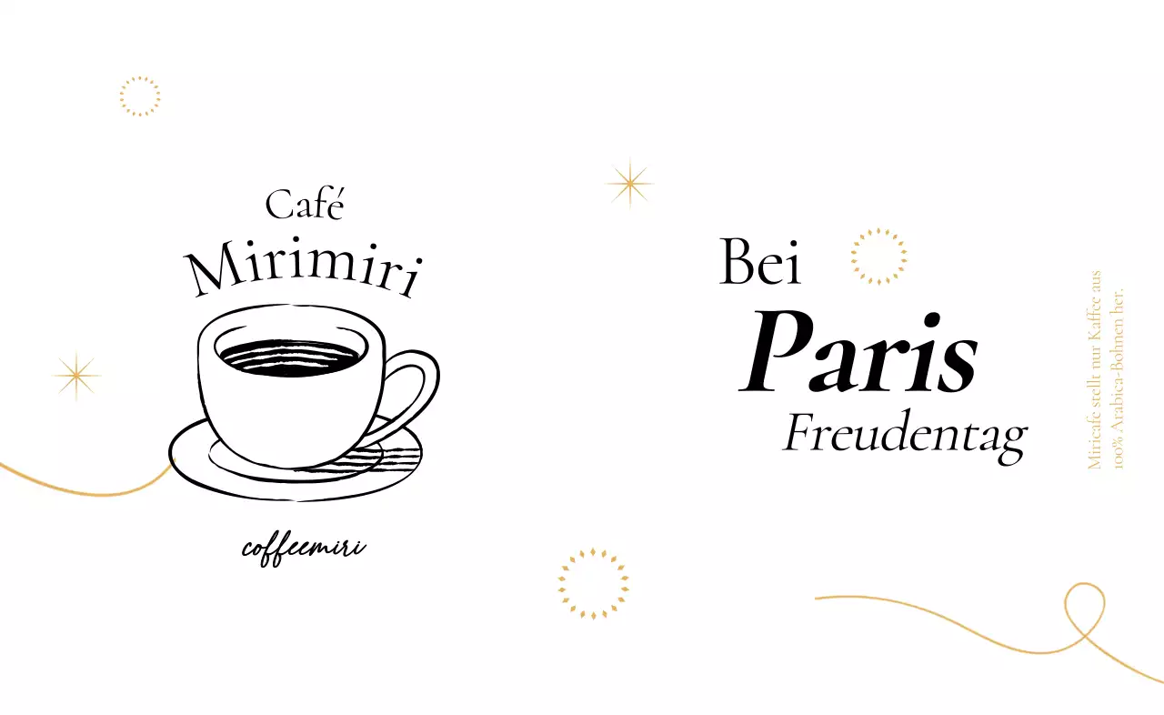 Werbung für ein stilvolles Café mit Linienillustrationen