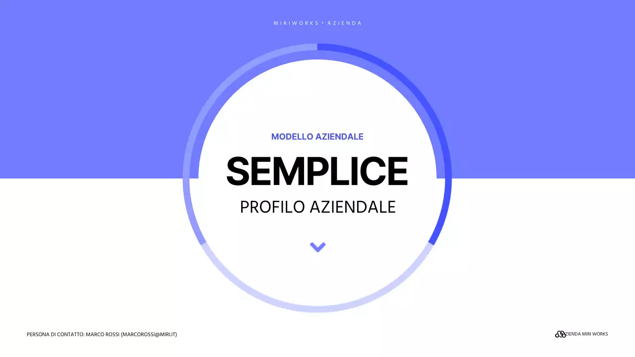 Una semplice lettera di presentazione aziendale in blu e malva