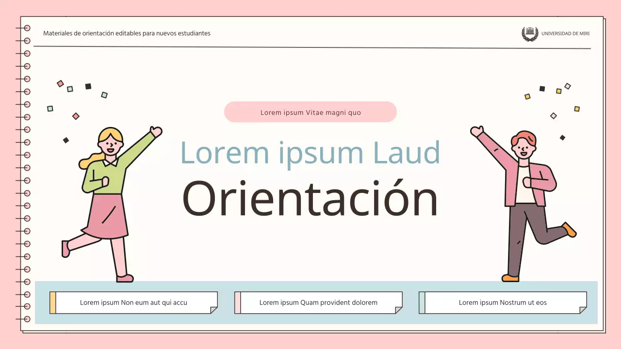 Una sencilla orientación para nuevos empleados en rosa y azul claro