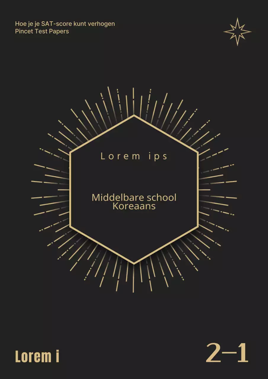 Een stijlvol vragenboek voor middelbare scholen in zwart en goud