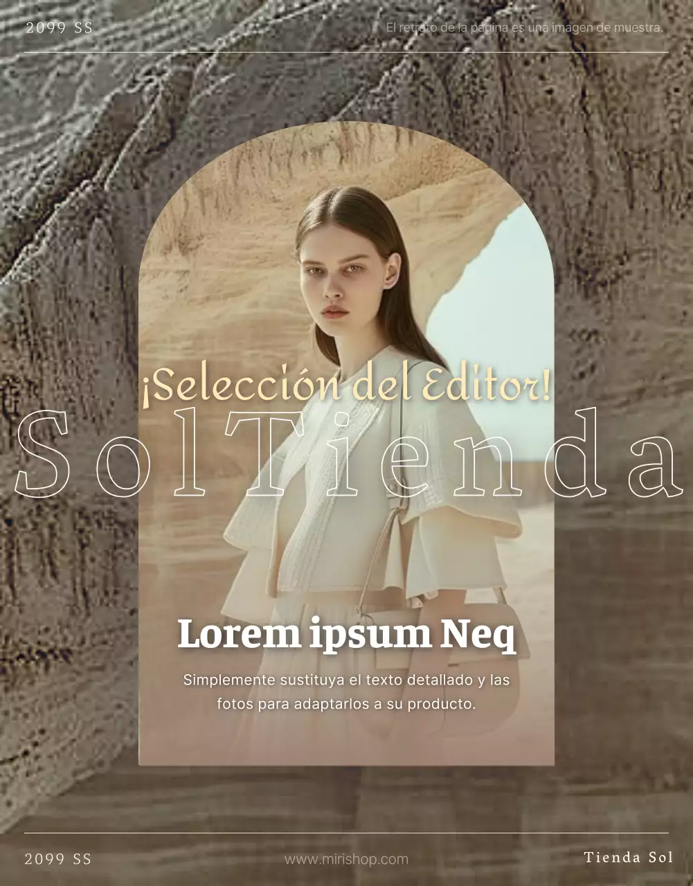 Promoción de un moderno centro comercial de moda sobre fondo beige