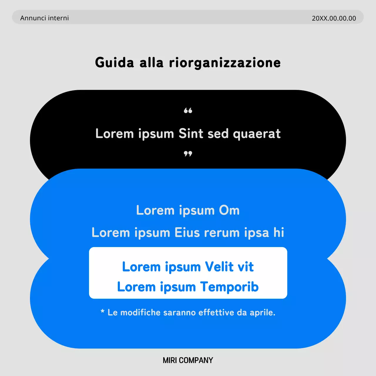 Promuovere le questioni interne con un look minimalista blu e grigio