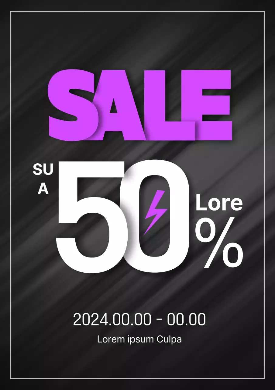 Semplice annuncio di vendita in viola e nero