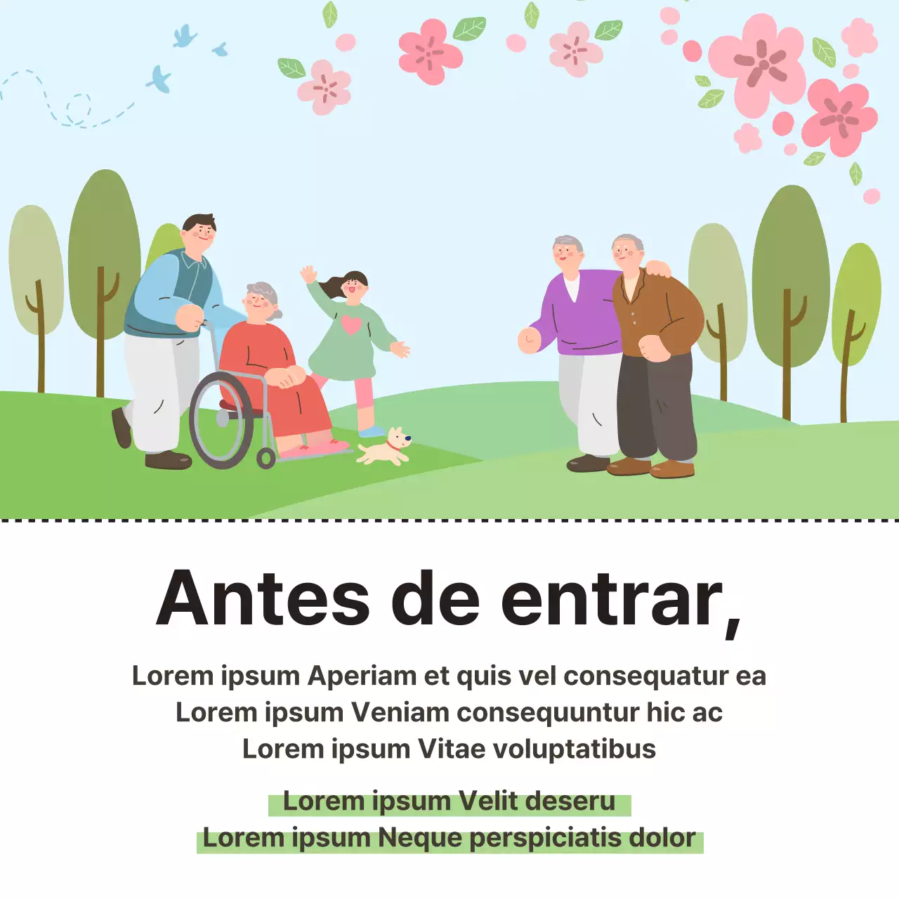 Primavera rosa y amarilla en el boletín sanitario para mayores