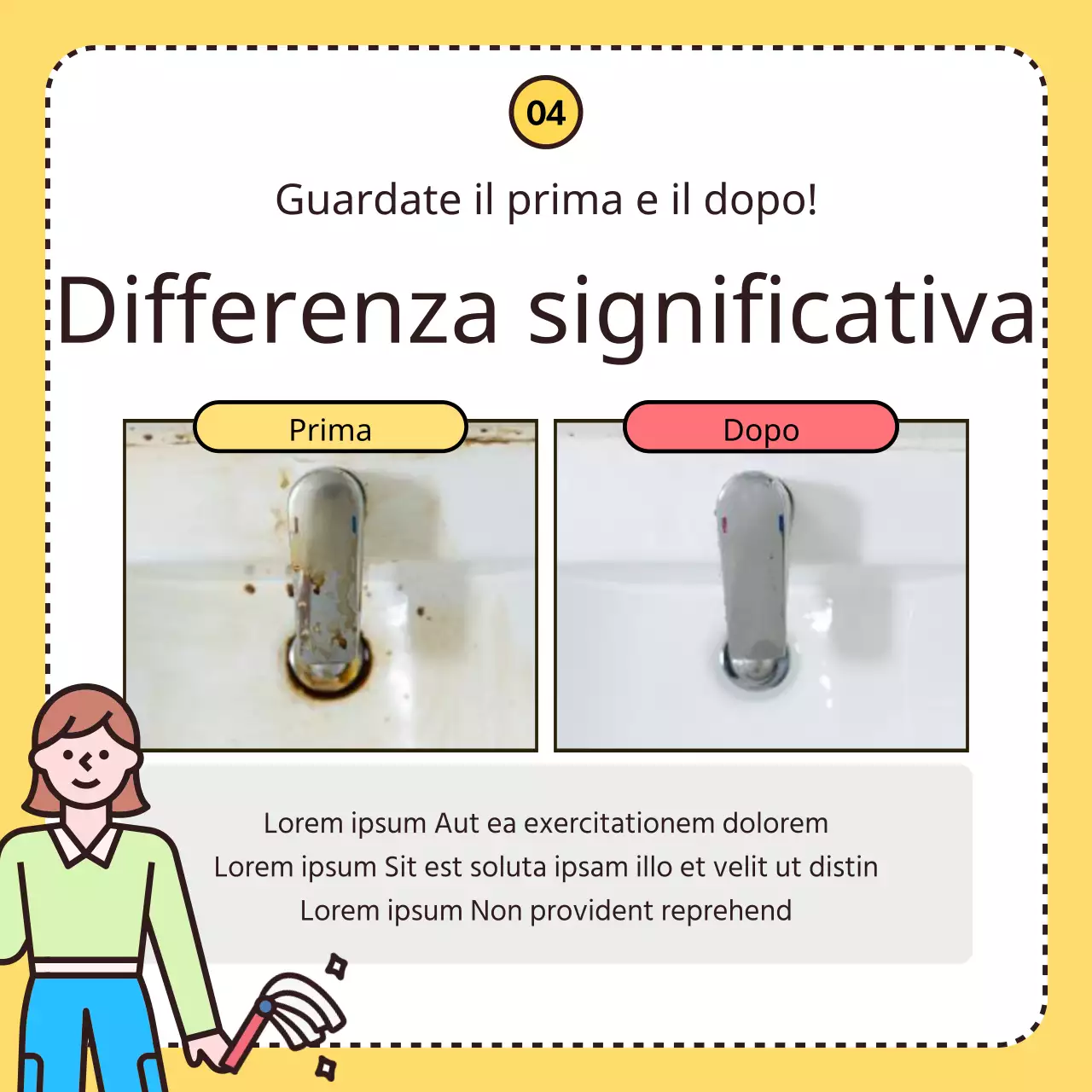 Promuovete la vostra impresa di pulizie gialla e carina