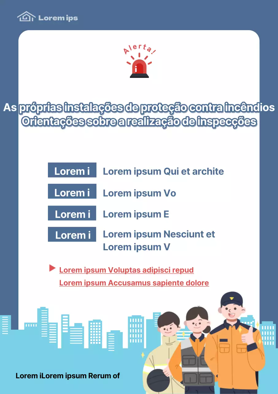 Um simples aviso azul de inspeção de incêndios