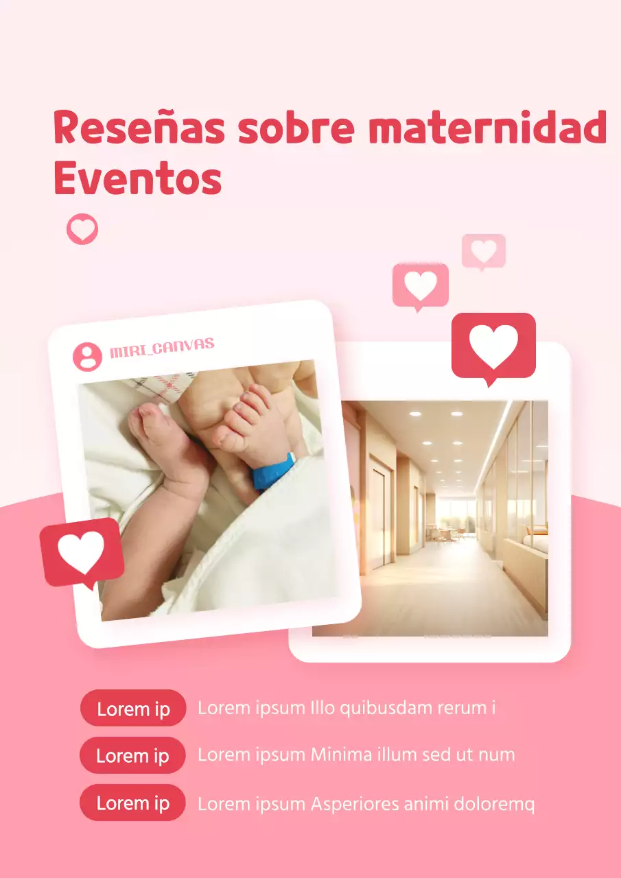 Promocione su evento postnatal de maternidad en rosa