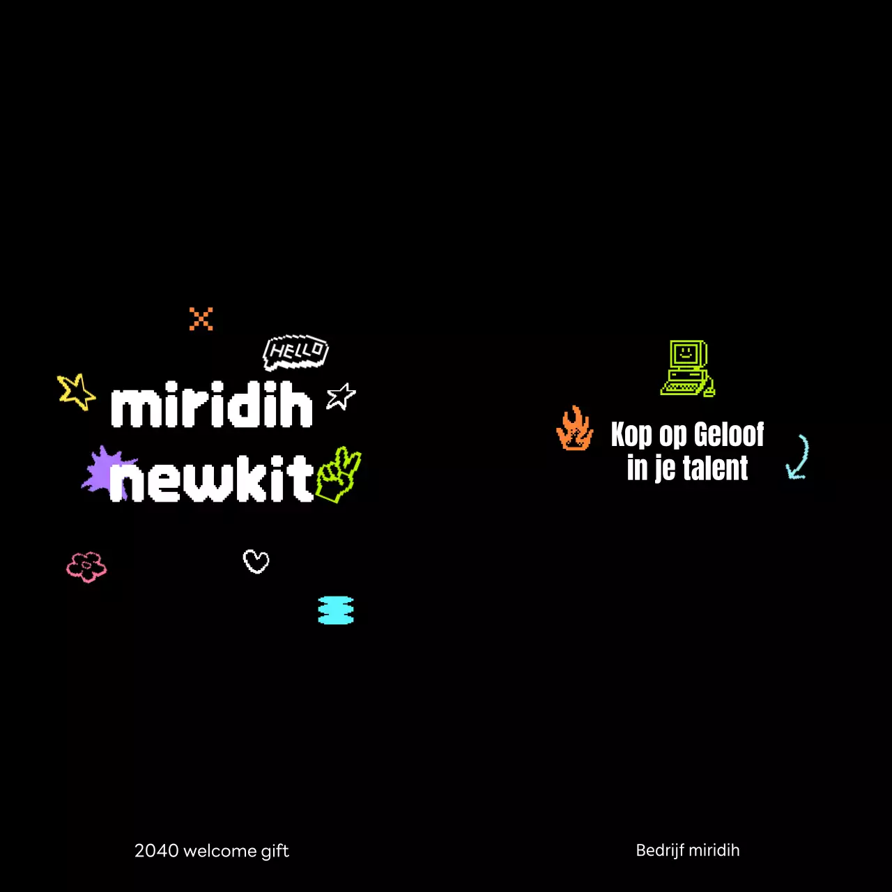 Welkomstpakket met hip pixel art concept