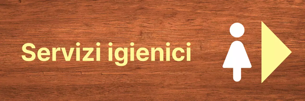 Marcatura della toilette a punta gialla e bianca