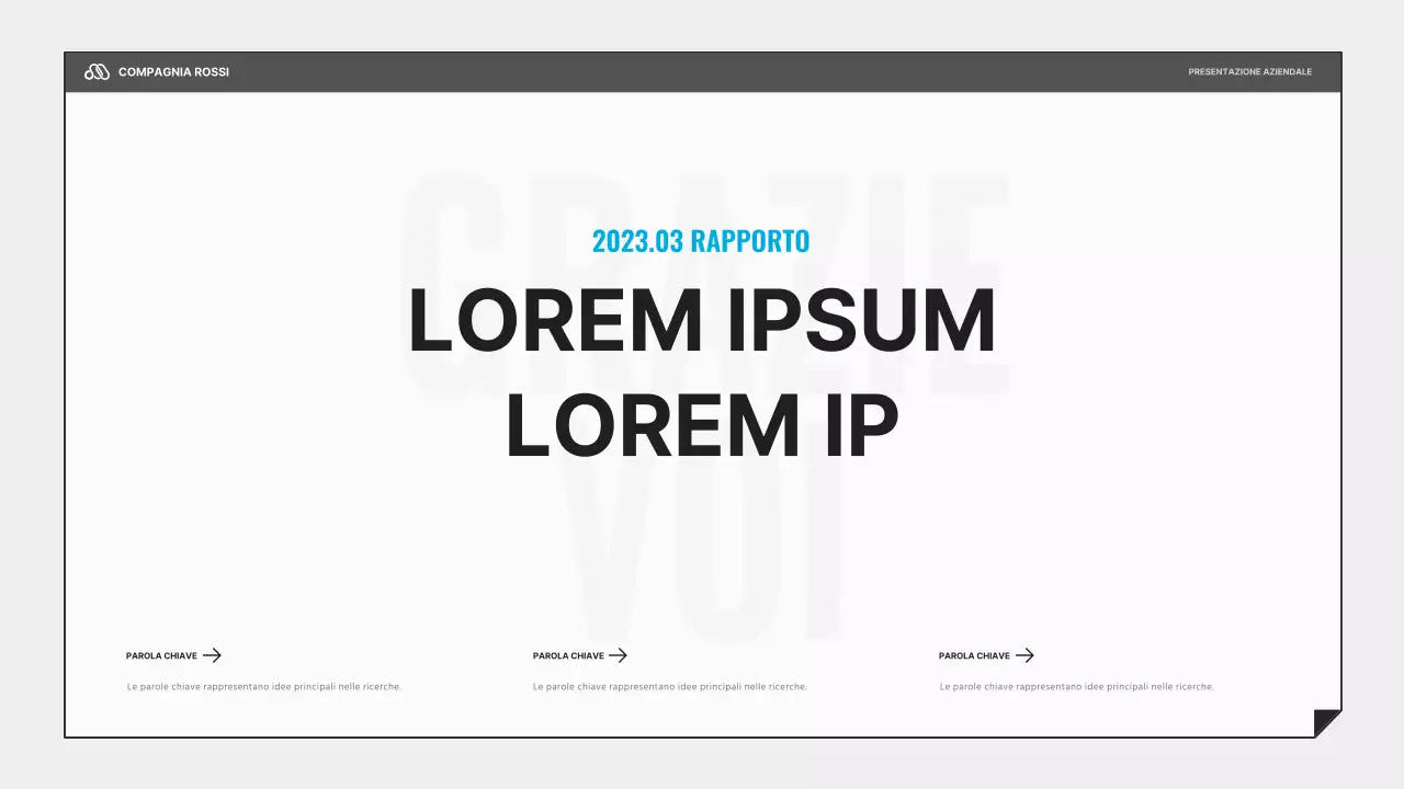 Una semplice presentazione aziendale in nero e azzurro