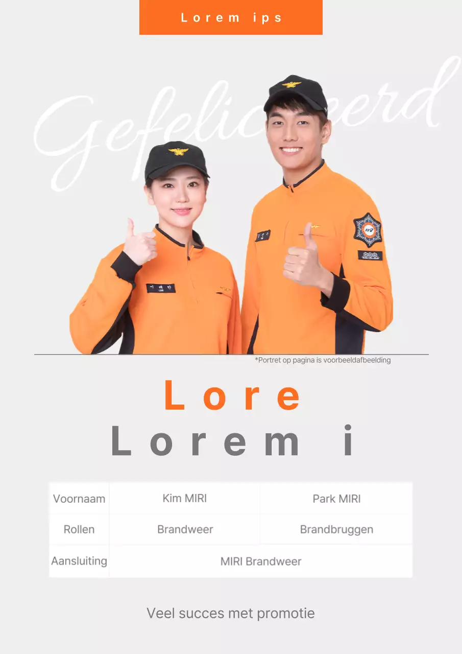 Een eenvoudige oranje en grijze vacaturetekst