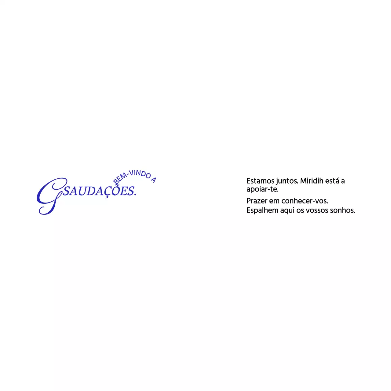 Um kit de boas-vindas para empresas com um toque elegante e vintage, com texto cursivo e serifado azul.