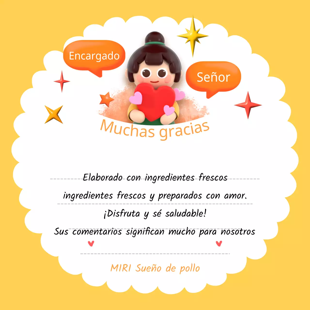 Bonito papel de agradecimiento al cliente en amarillo y blanco