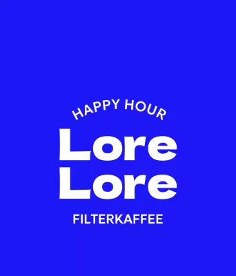 Einfache Cafe-Ware mit geschwungenem Text und gelben Wellen