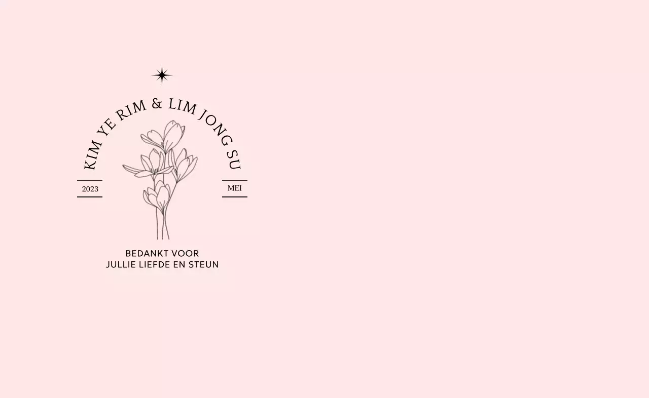 Ontwerp huwelijksgeschenken met typografie en bloemenillustraties