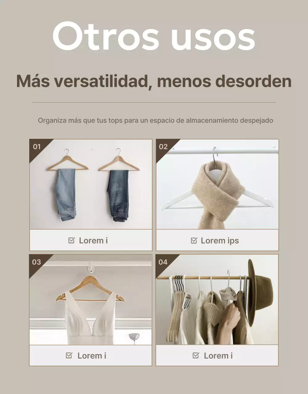 Promover perchas simples en marfil