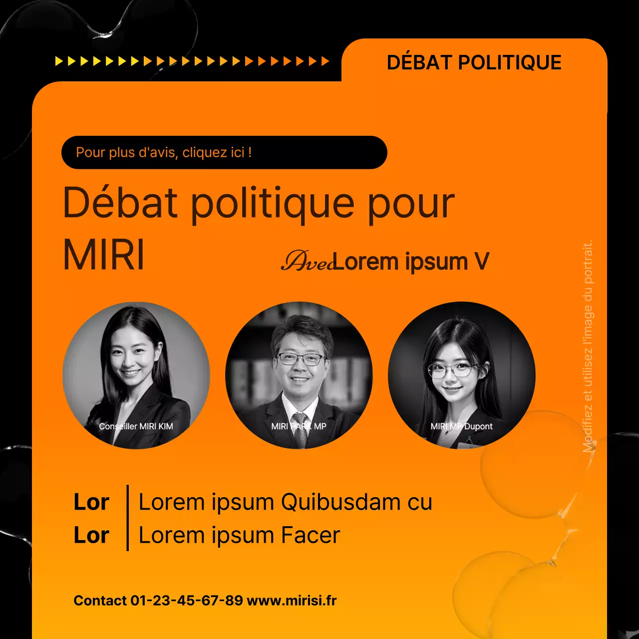 Une touche de jaune et d'orange dans le rapport sur la politique civique