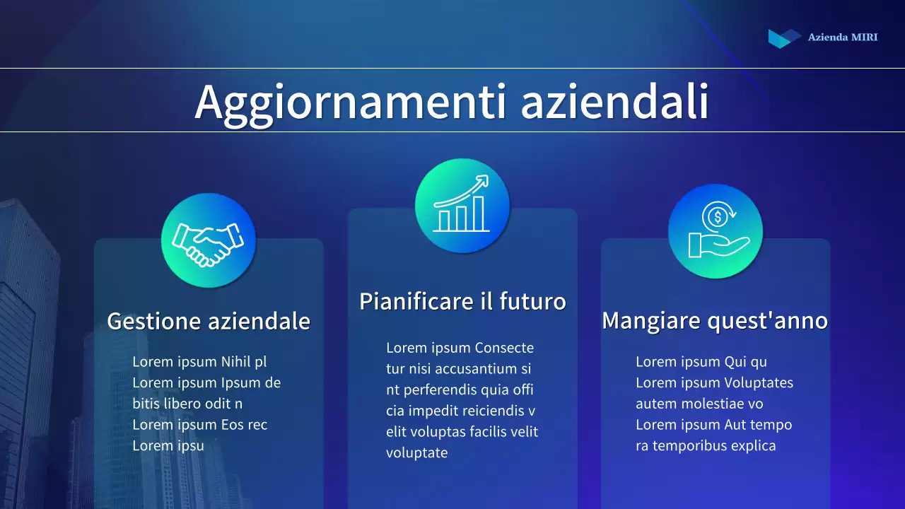 Un semplice rapporto sugli azionisti in blu