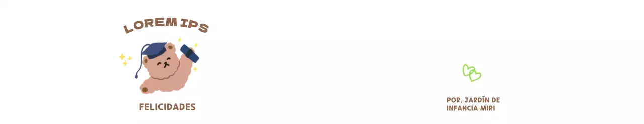 Un bonito garabato de graduación con la huella de la mano de un osito de peluche