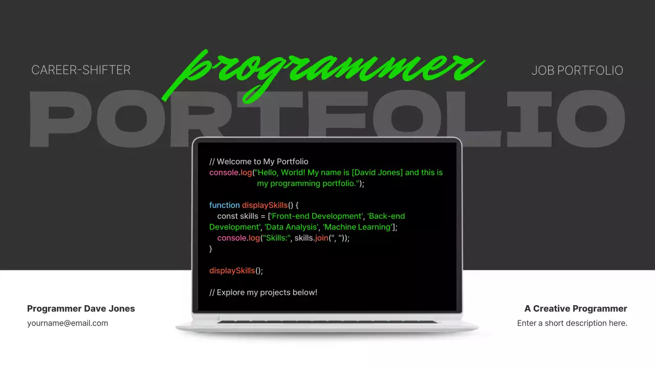 Green Modern Programmer 포트폴리오 프레젠테이션