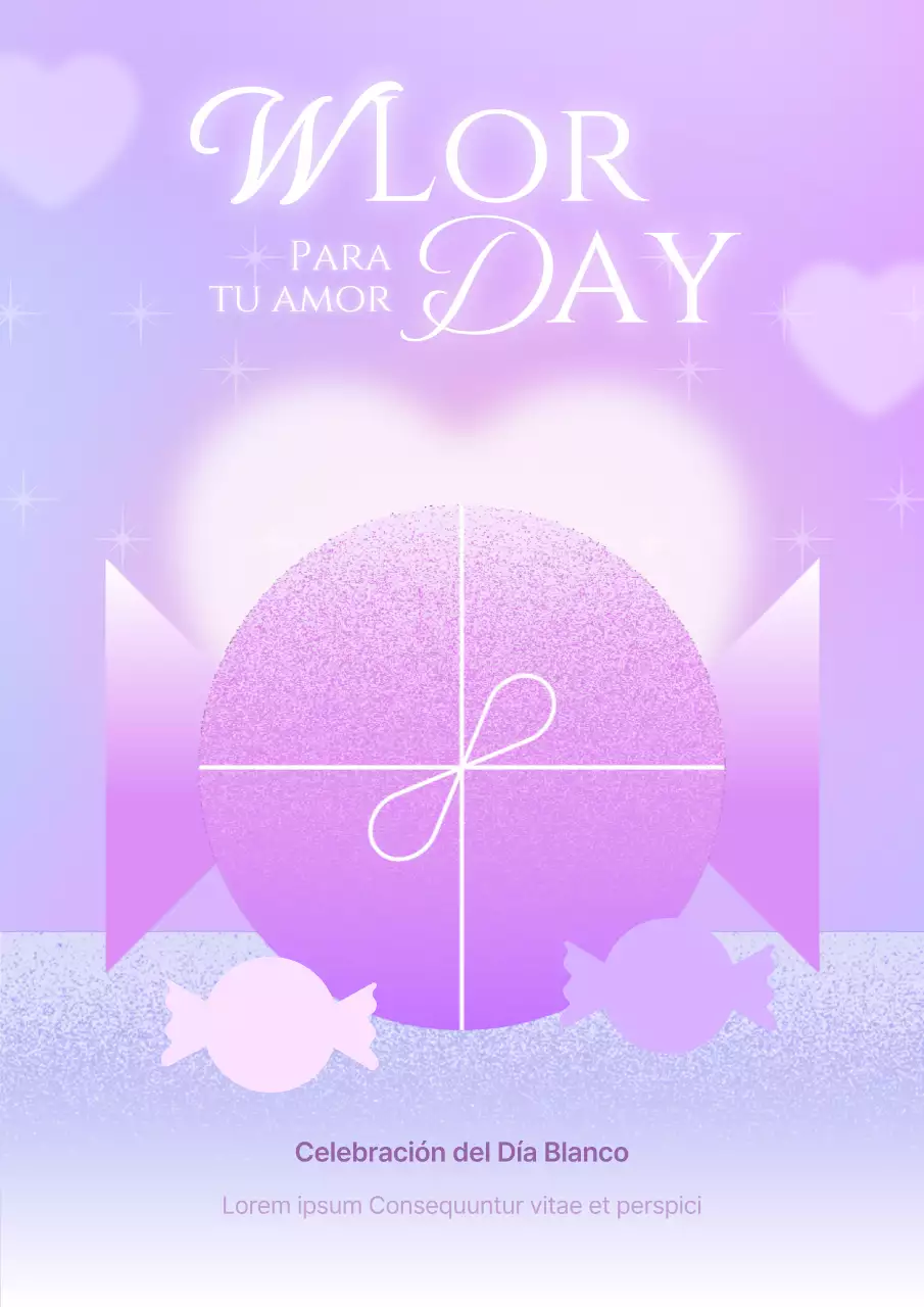 Gradient White Day flyer de descuento en morado