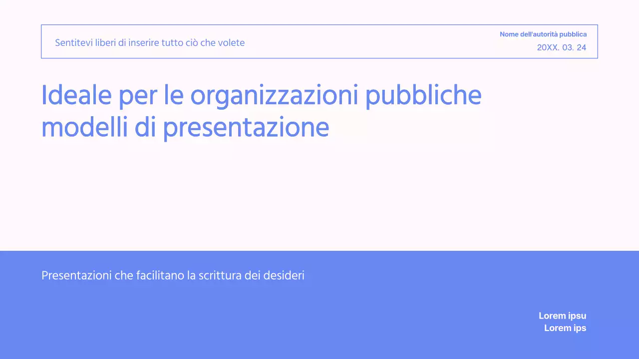 Semplice presentazione aziendale in blu e rosa