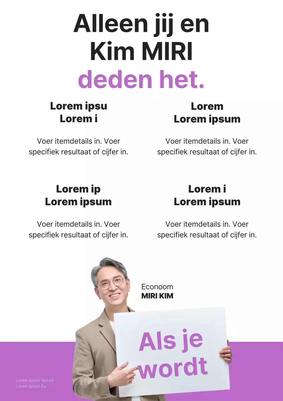 Eenvoudige kandidaat flyer in paars