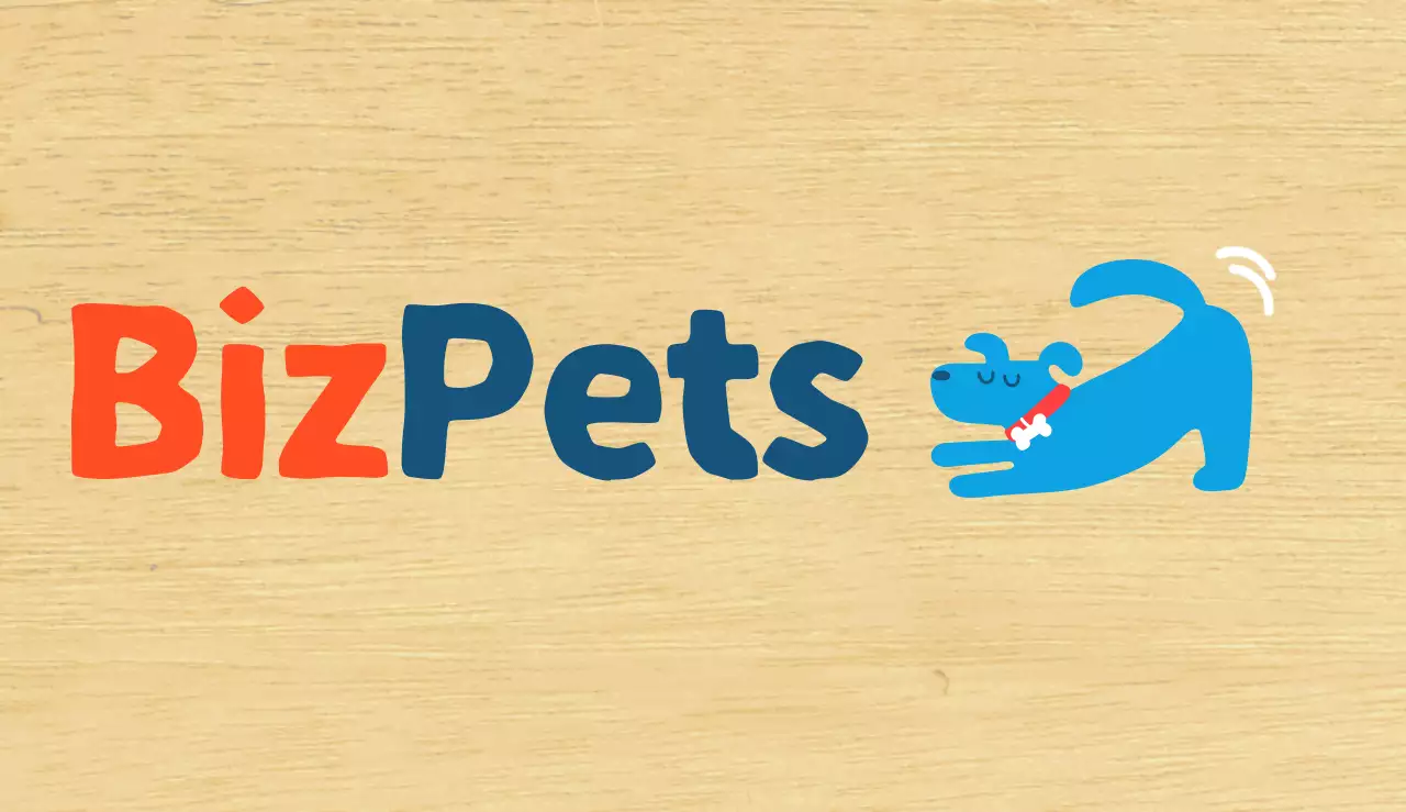 Een eenvoudig blauw schattig puppycafé promoten