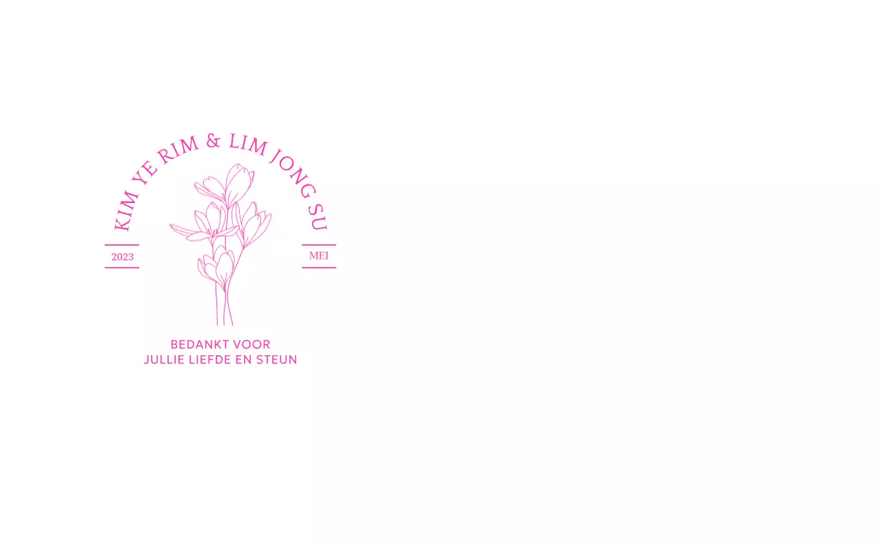 Ontwerp huwelijksgeschenken met typografie en bloemenillustraties