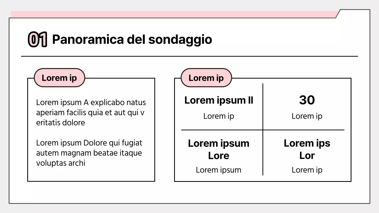 Rapporto sui risultati del sondaggio rosa semplice