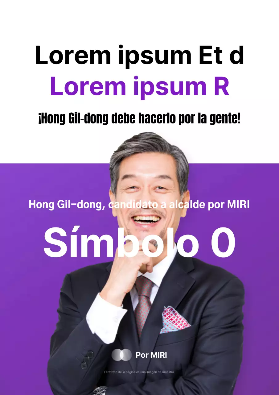 Una sencilla campaña electoral en morado y blanco