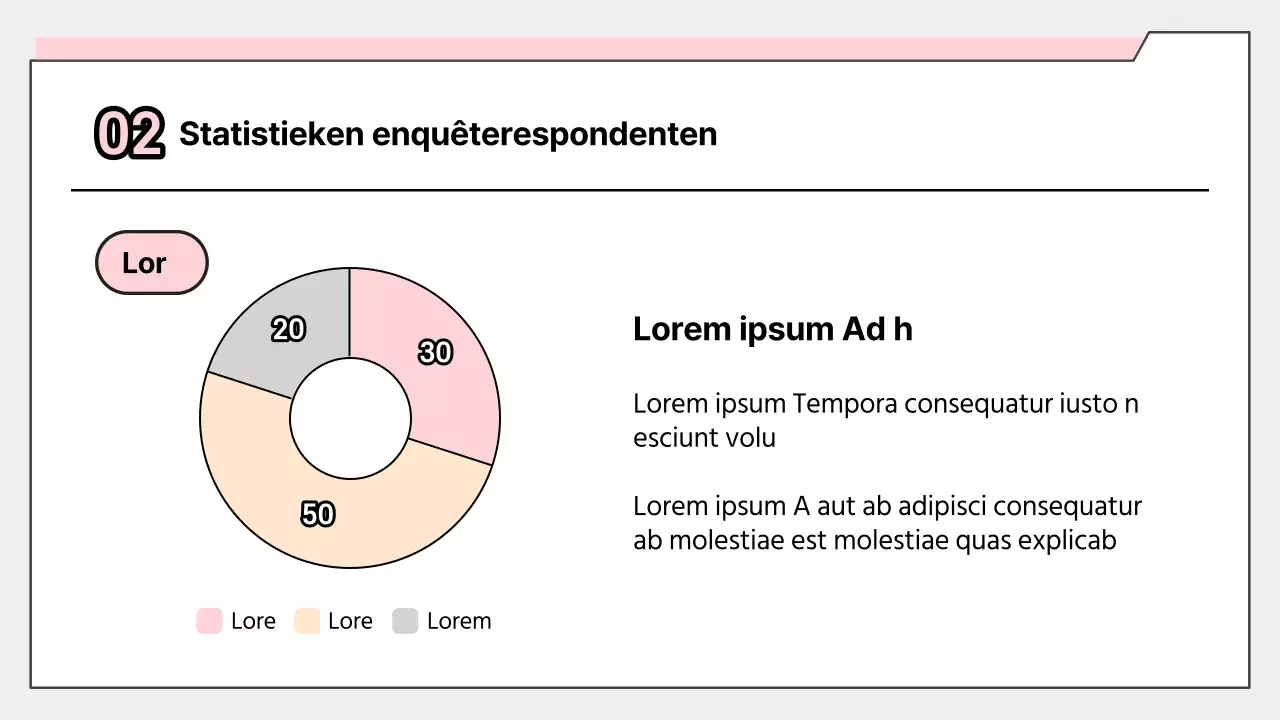 Eenvoudig rapport met roze enquêteresultaten