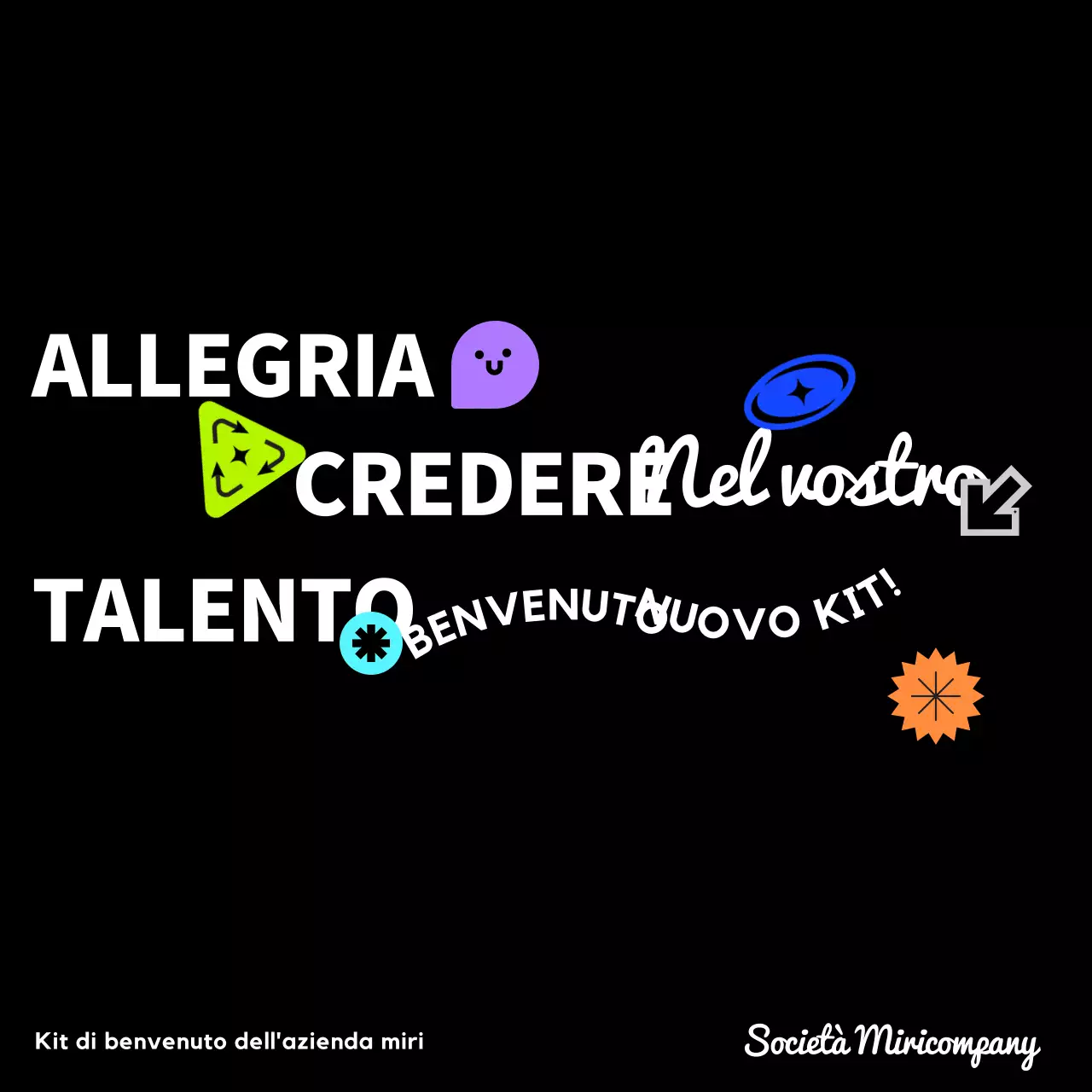 Kit di benvenuto aziendale con concetti tipografici