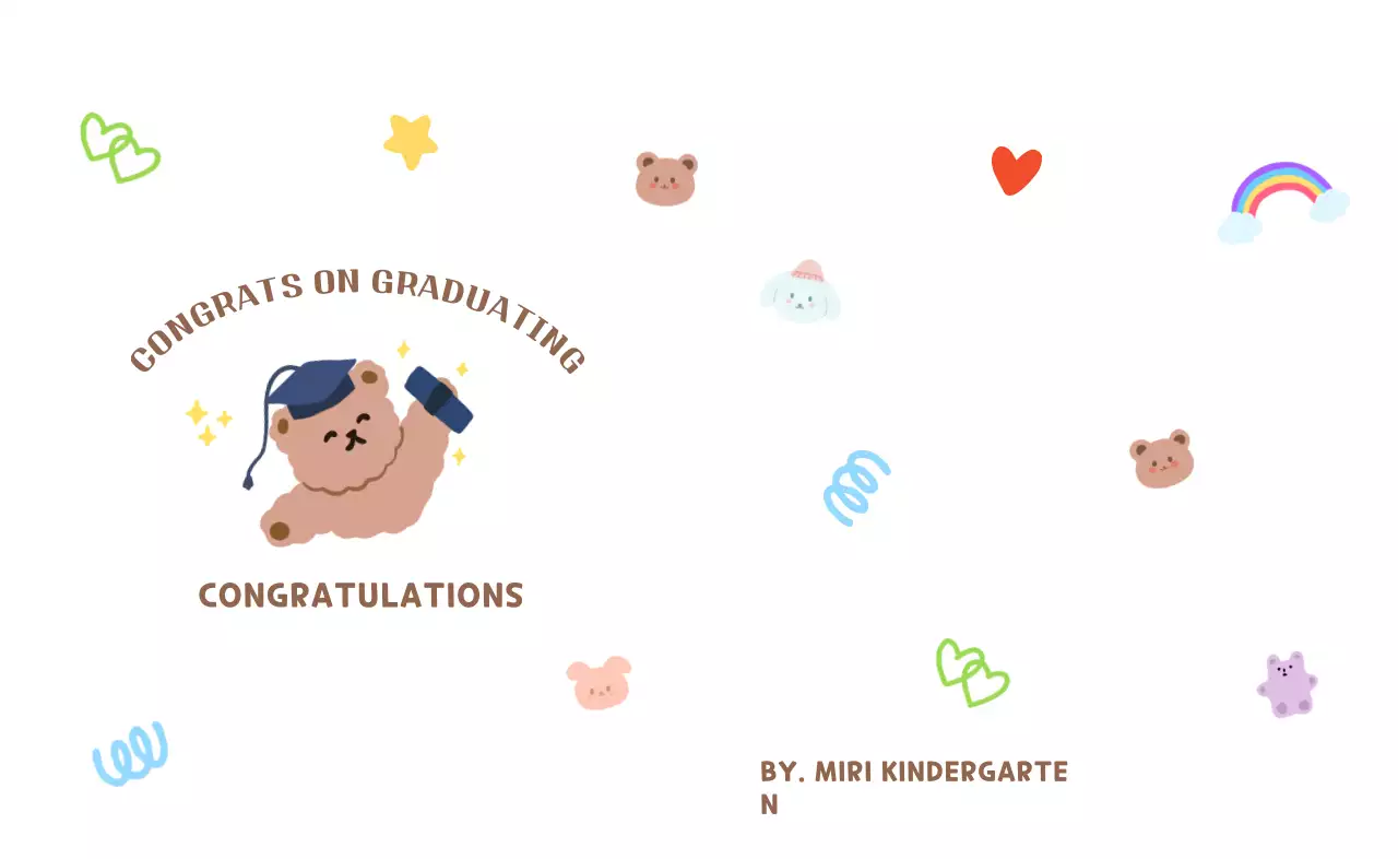 Wisuda yang penuh warna dan imut dengan cetakan tangan boneka beruang