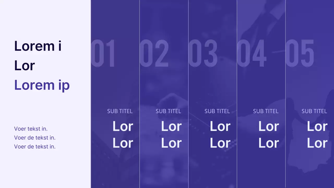 Een moderne presentatie voor aandeelhouders in paars