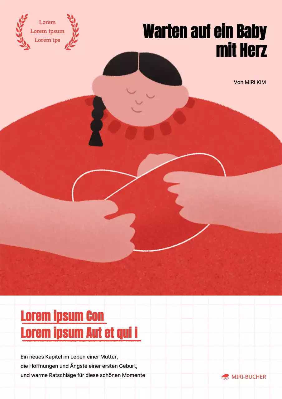 Niedliches rot-rosa Buchcover für Eltern