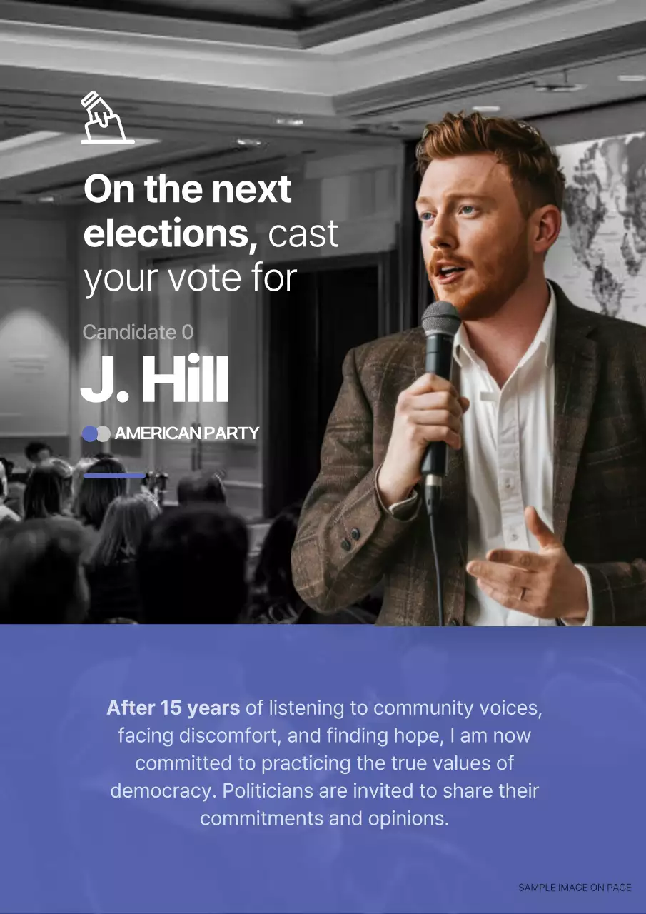 Blue Modern Election Promotion Poster