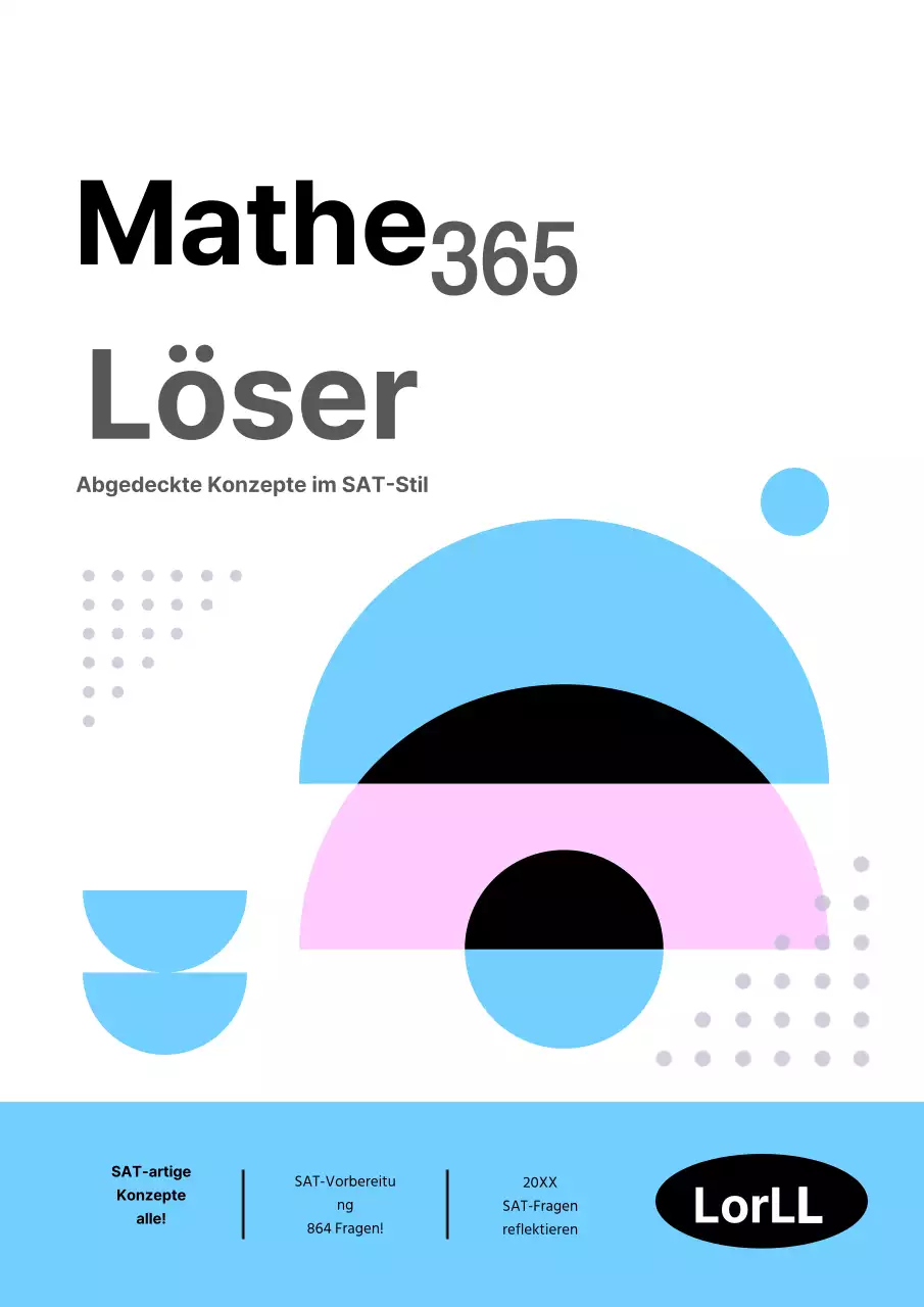 Einfacher Mathebucheinband in Hellblau und Rosa