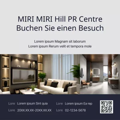 Förderung von Besuchen in der modernen, marineblauen Musterwohnung