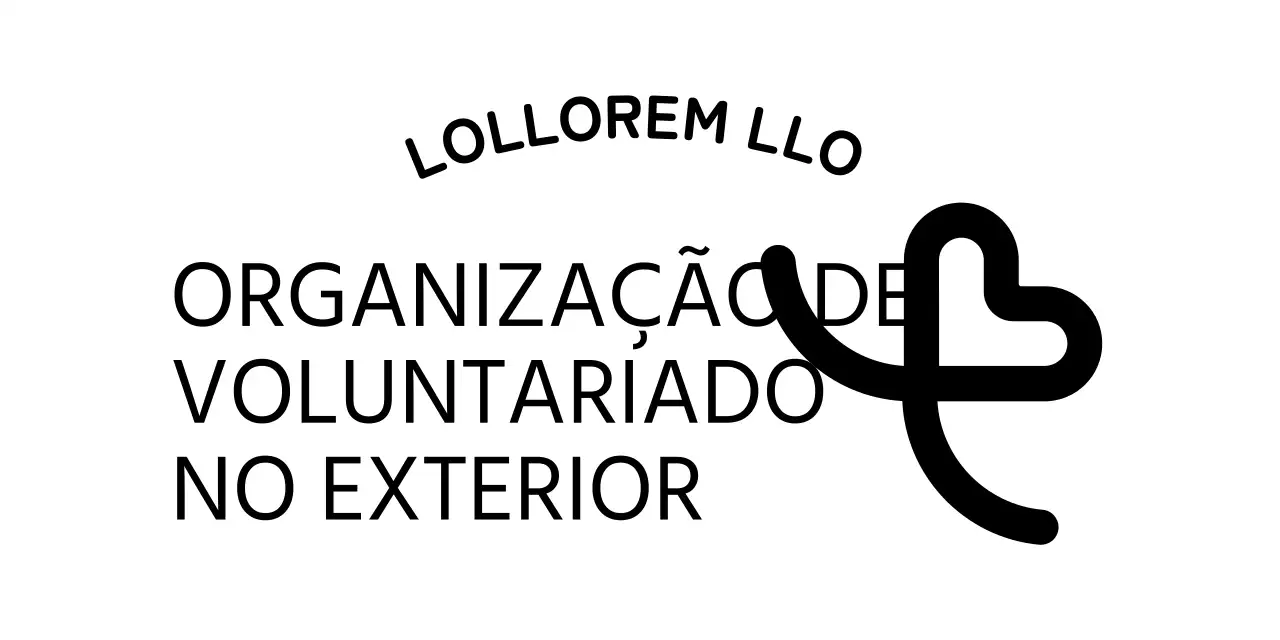 Um conceito simples para uma organização de voluntários com uma ilustração de um coração