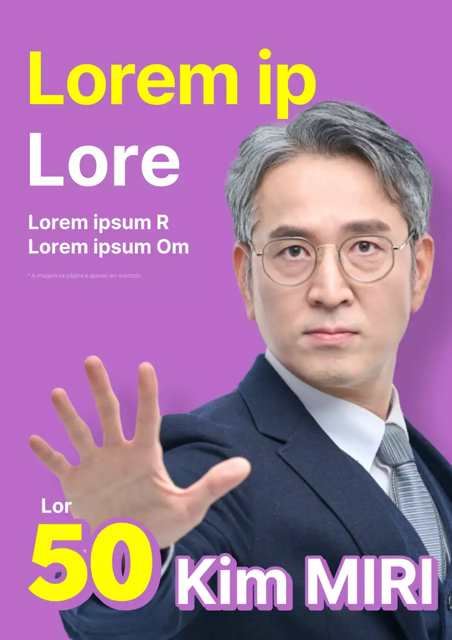 Folheto simples de candidato às eleições em roxo