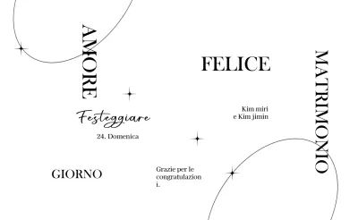 Una celebrazione di matrimonio di classe con illustrazioni a linee cerchiate e brillantini