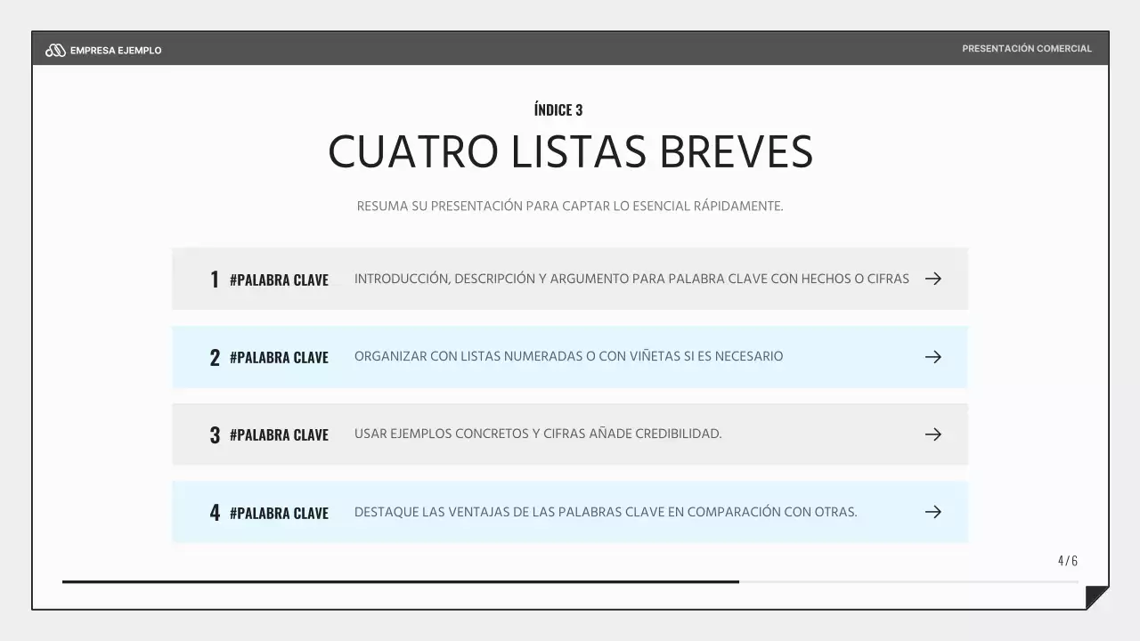 Una sencilla presentación empresarial en negro y azul claro