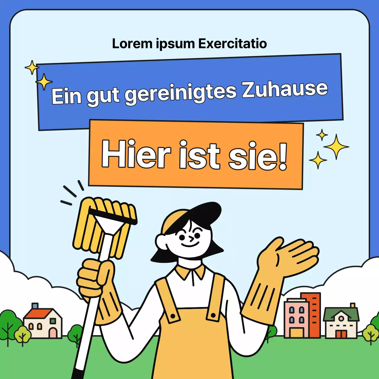 Werben Sie für Ihre blau-gelbe Reinigungsagentur