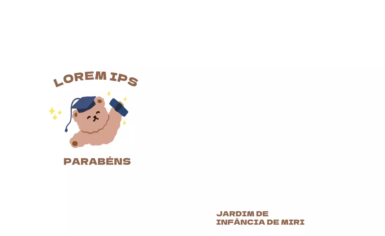 Um doodle de formatura giro com a impressão da mão de um ursinho de peluche