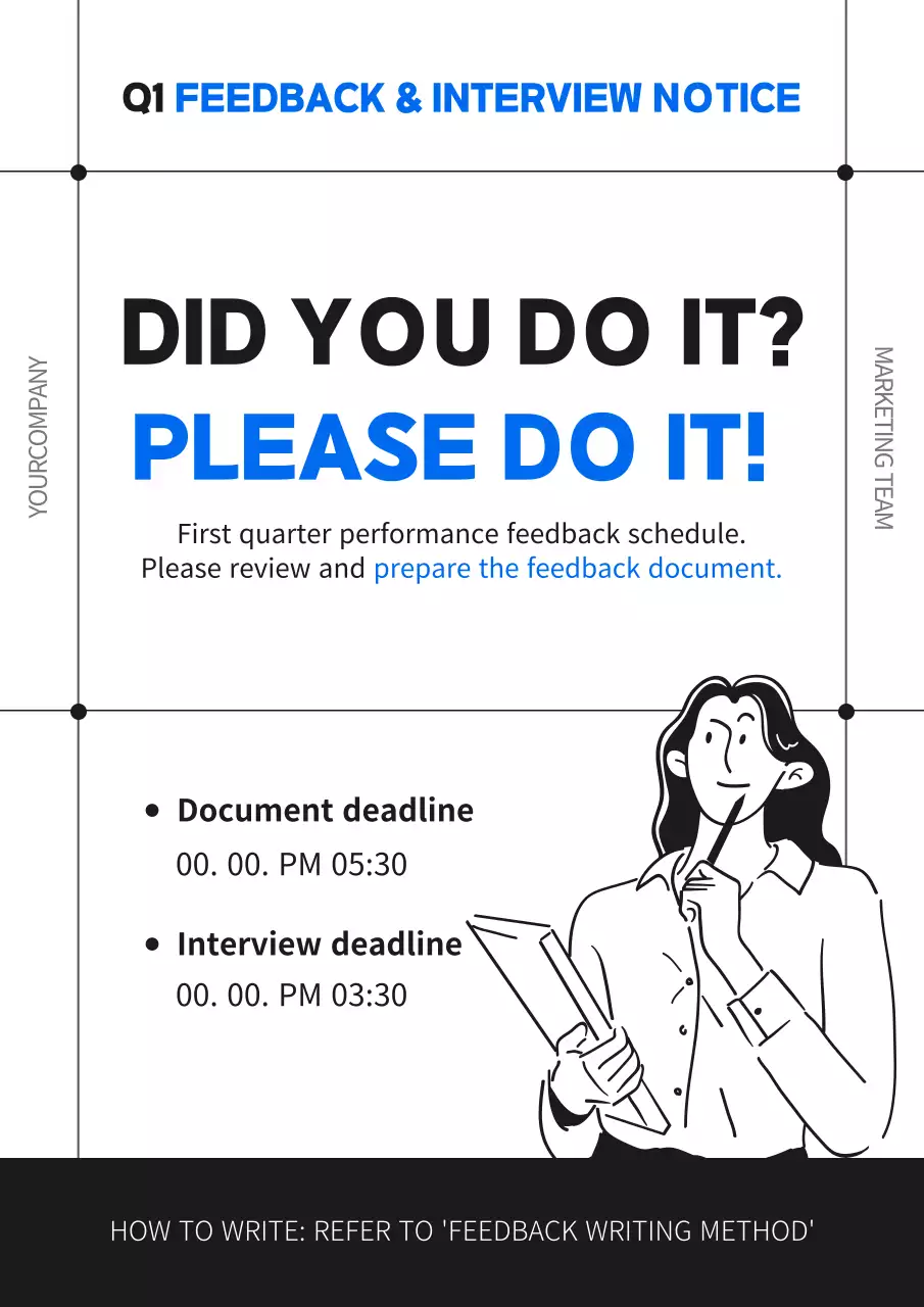 Black Modern Feedback Notice Poster