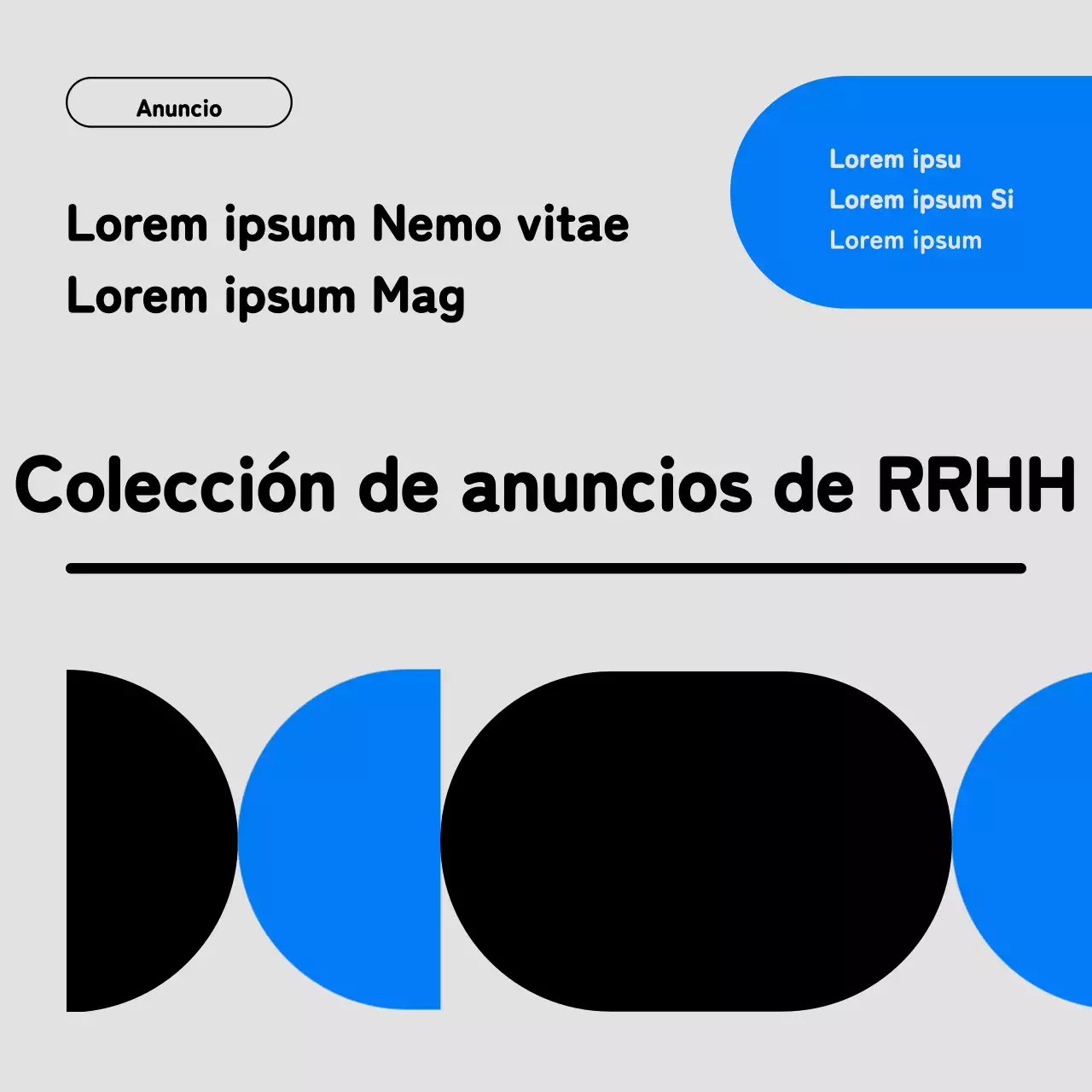 Promueva los asuntos internos con un aspecto minimalista en azul y gris